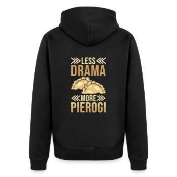 Pierogi dumplings - Unisex Premium Organic Zip Hoodie - black - Back - Nico (187cm)