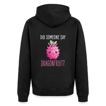 Dragon Fruit Kawaii - Unisex Premium Organic Zip Hoodie - black - Back - Nico (187cm)