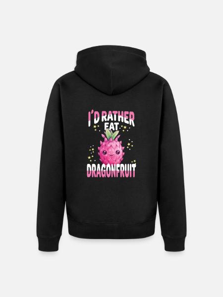 Dragonfruit Kawaii - Unisex Premium Organic Zip Hoodie - black