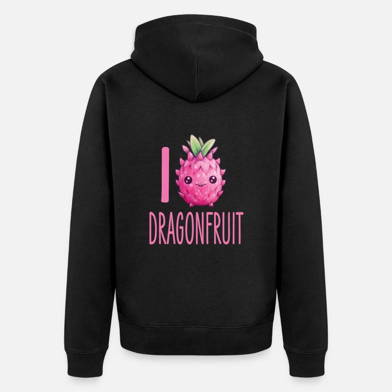 Fruit du dragon Kawaii - Veste à capuche bio Premium Unisexe - noir