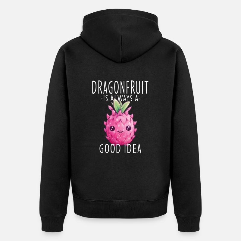 Dragonfruit Kawaii - Unisex Premium Bio Zip Hoodie - Schwarz