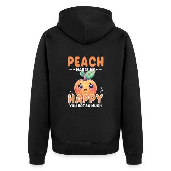 Peach Kawaii - Unisex Premium Organic Zip Hoodie - black - Back - Nico (187cm)