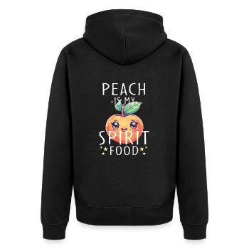 Peach Kawaii - Unisex Premium Organic Zip Hoodie - black - Back - Nico (187cm)