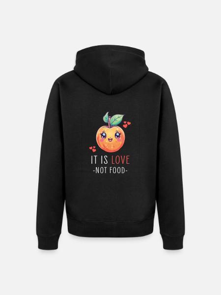 Peach Kawaii - Unisex Premium Organic Zip Hoodie - black
