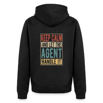 Agent Retro Gift - Unisex Premium Organic Zip Hoodie - black - Back - Nico (187cm)