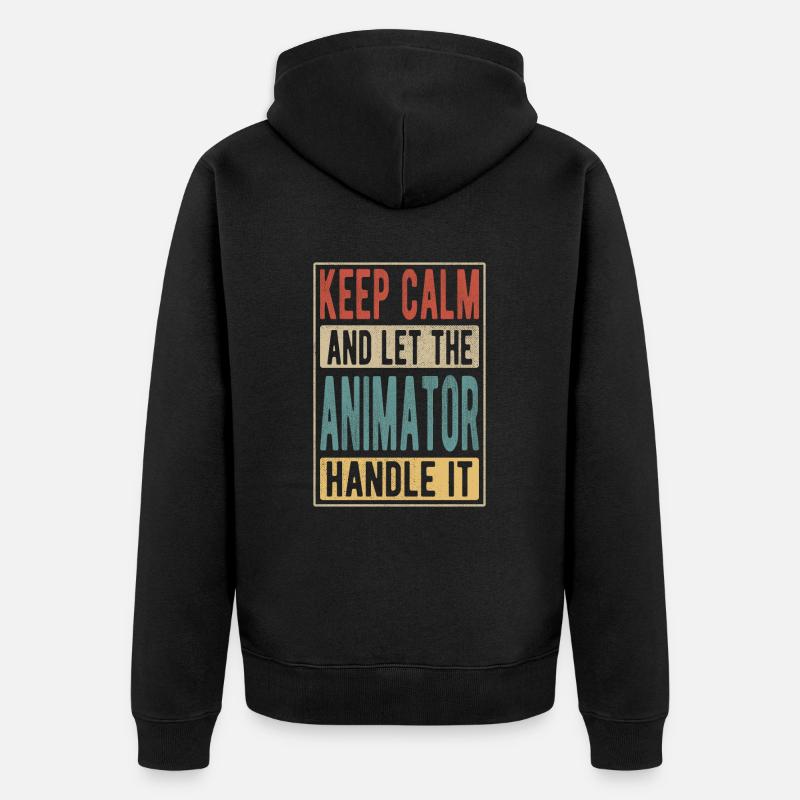 Animator Retro Geschenk - Unisex Premium Bio Zip Hoodie - Schwarz