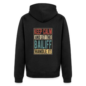 Cadeau Rétro d’Huissier - Veste à capuche bio Premium Unisexe - noir - Dos - Nico (187cm)