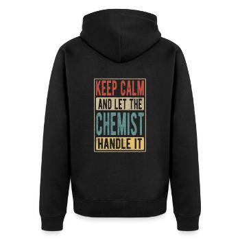 Chemiker Retro Geschenk - Unisex Premium Bio Zip Hoodie - Schwarz - Hinten - Nico (187cm)