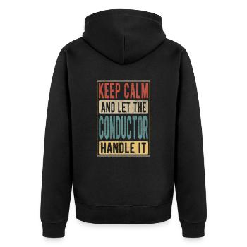 Dirigent Retro Geschenk - Unisex Premium Bio Zip Hoodie - Schwarz - Hinten - Nico (187cm)