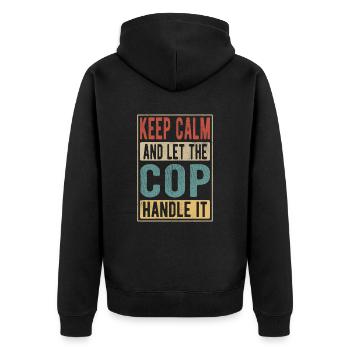 Policier Cadeau rétro - Veste à capuche bio Premium Unisexe - noir - Dos - Nico (187cm)
