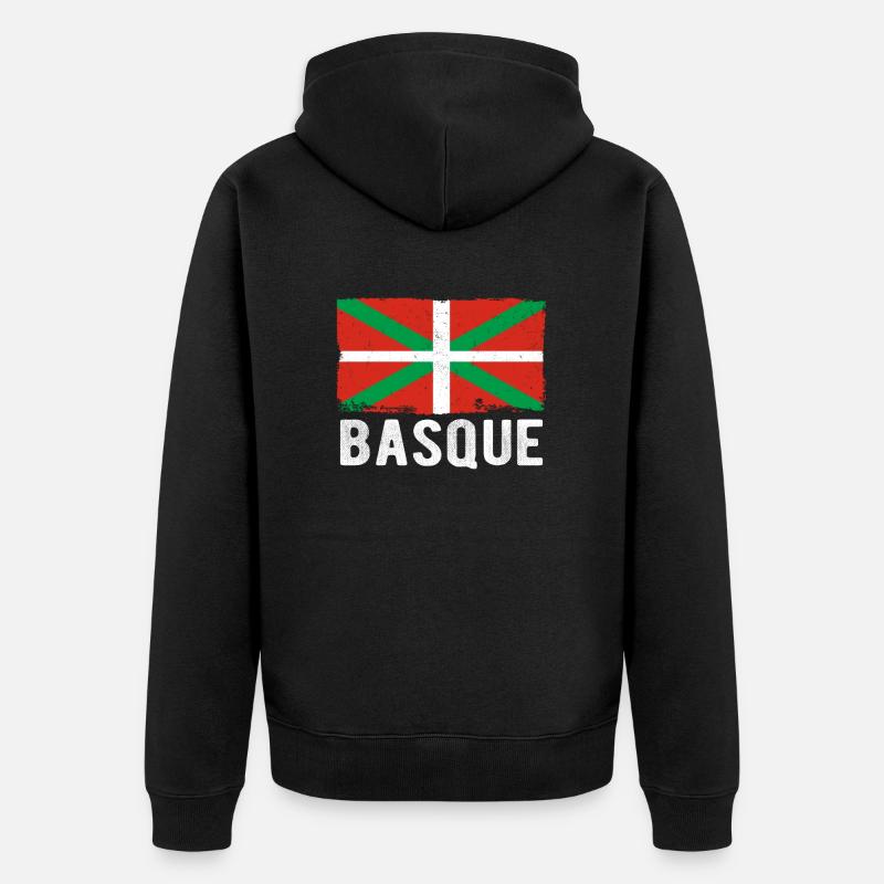 Pays Basque Drapeau Basque - Veste à capuche bio Premium Unisexe - noir