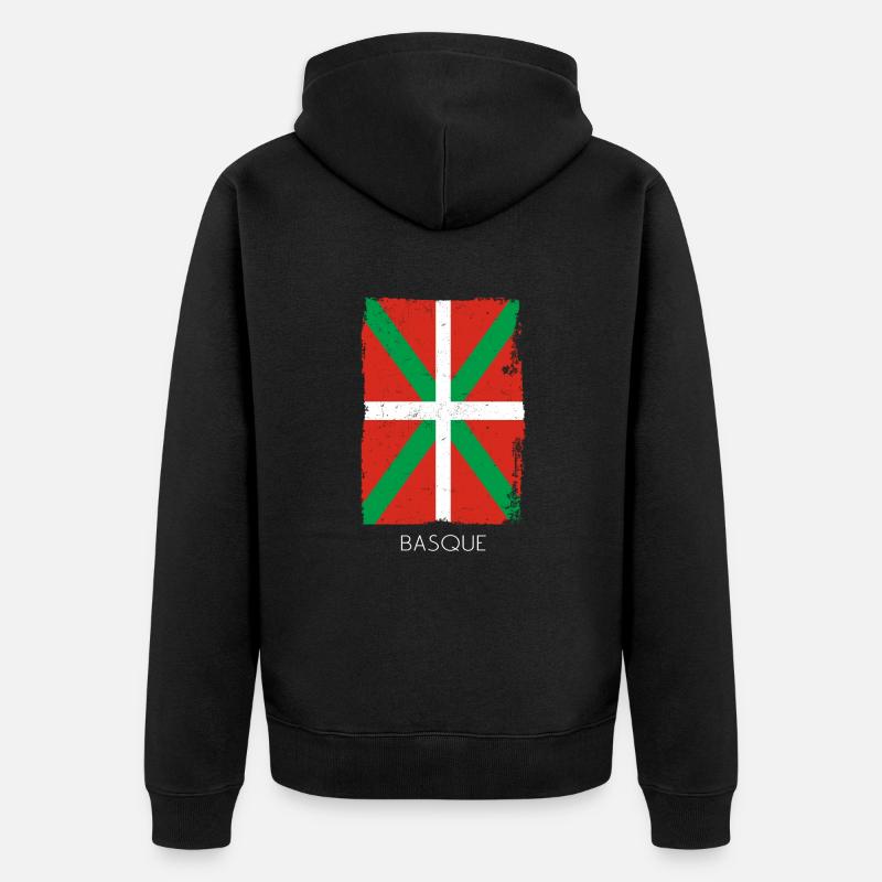 Pays Basque Drapeau Basque - Veste à capuche bio Premium Unisexe - noir