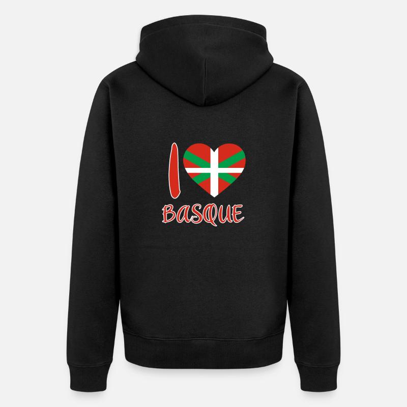 Pays Basque Drapeau Basque - Veste à capuche bio Premium Unisexe - noir
