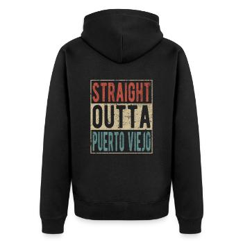 Tout droit à Puerto Viejo - Veste à capuche bio Premium Unisexe - noir - Dos - Nico (187cm)