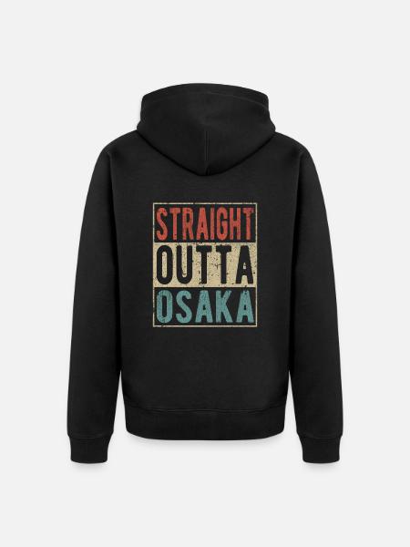 Straight Outta Osaka - Unisex Premium Bio Zip Hoodie - Schwarz