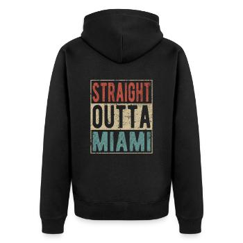 Straight Outta Miami - Veste à capuche bio Premium Unisexe - noir - Dos - Nico (187cm)