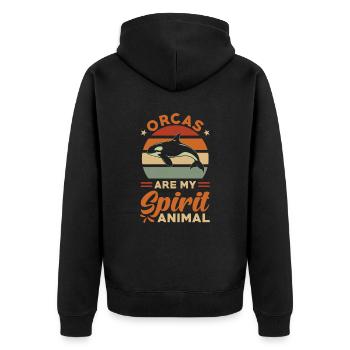 Les orques sont mon animal spirituel - Veste à capuche bio Premium Unisexe - noir - Dos - Nico (187cm)