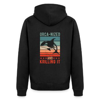 Orca-nisé et krilling - Veste à capuche bio Premium Unisexe - noir - Dos - Nico (187cm)
