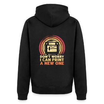 3D Printing 3D Printer Retro Design Slice Print - Unisex Premium Organic Zip Hoodie - black - Back - Nico (187cm)
