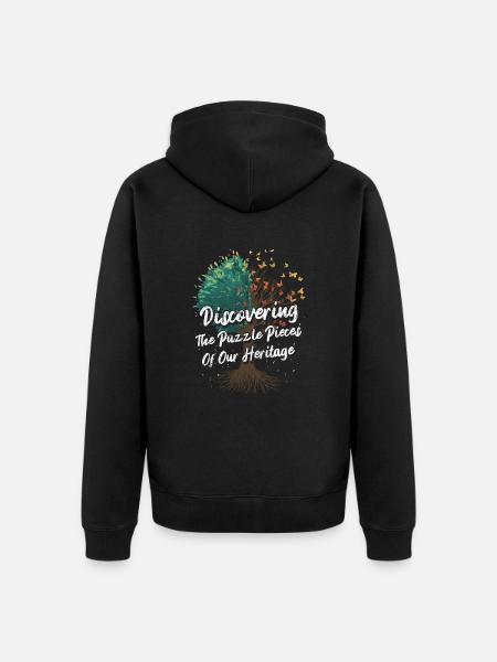 Genealogy Saying - Unisex Premium Organic Zip Hoodie - black