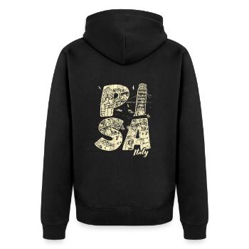Pisa Italien Souvenir Urlaub - Unisex Premium Bio Zip Hoodie - Schwarz - Hinten - Nico (187cm)