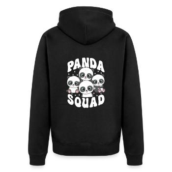 Panda Trupp - Unisex Premium Bio Zip Hoodie - Schwarz - Hinten - Nico (187cm)