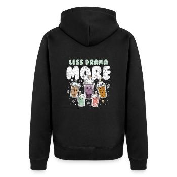 Bubble Tea Boba Tee Kawaii - Unisex Premium Bio Zip Hoodie - Schwarz - Hinten - Nico (187cm)