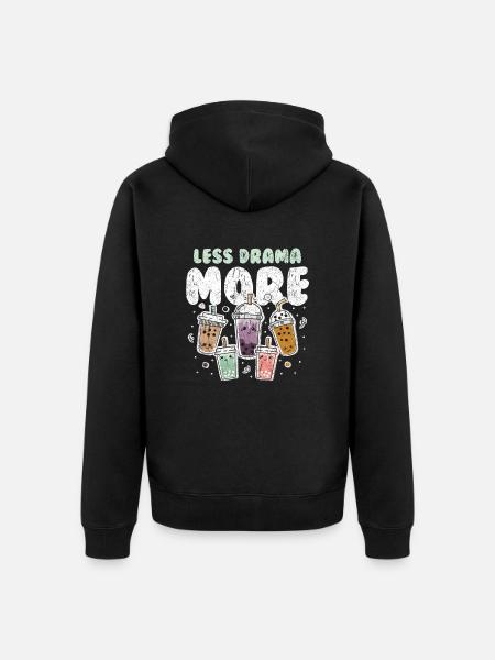 Bubble Tea Boba Tee Kawaii - Unisex Premium Organic Zip Hoodie - black