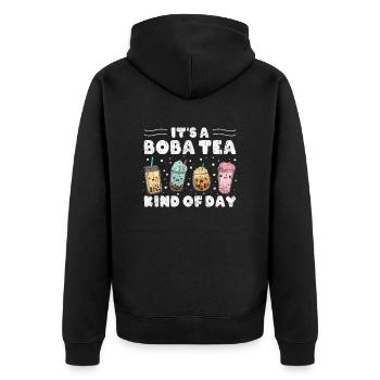 It ́s A Boba Tea Kind Of Day Kawaii Bubble Tea - Unisex Premium Organic Zip Hoodie - black - Back - Nico (187cm)