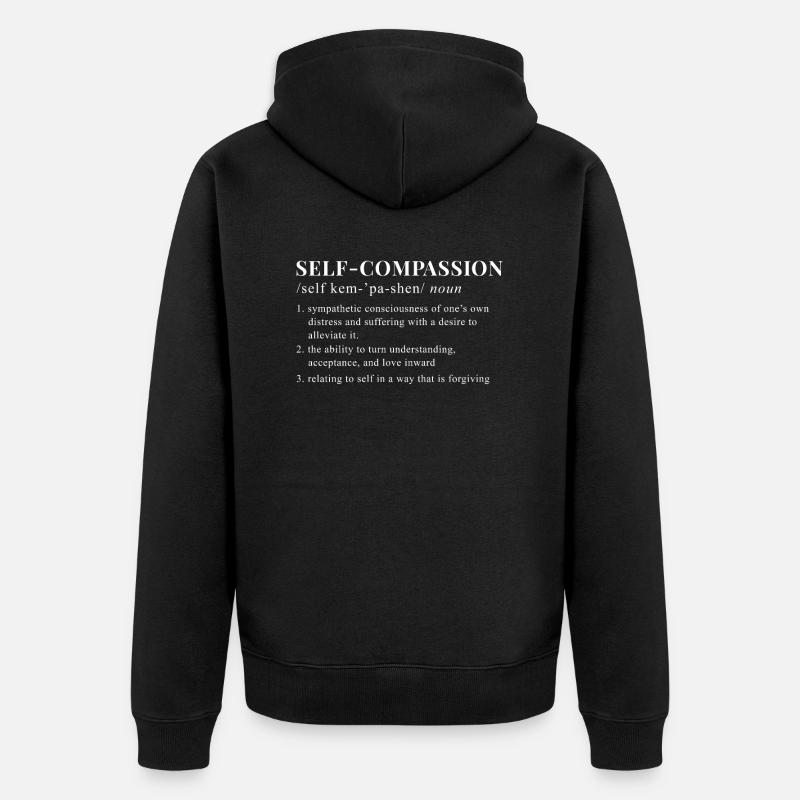 Mindfulness Dire auto-compassion - Veste à capuche bio Premium Unisexe - noir