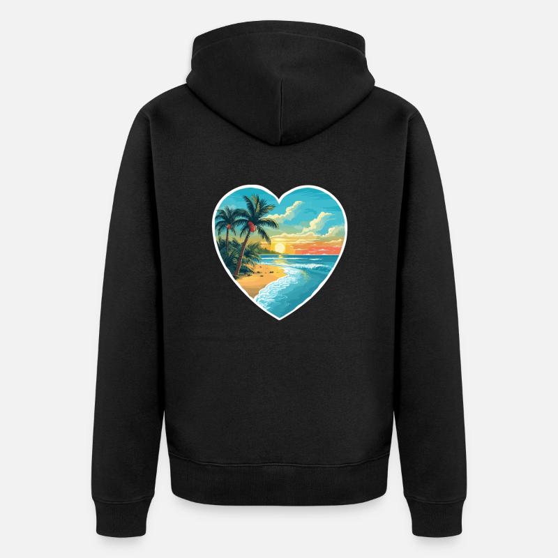 Amour de la plage - Veste à capuche bio Premium Unisexe - noir