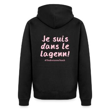 Je suis dans le lagenn !! - Veste à capuche bio Premium Unisexe - noir - Dos - Nico (187cm)