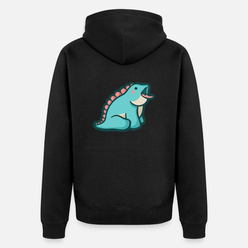 hugadino Mlem Dino, mignon dinosaure - Veste à capuche bio Premium Unisexe - noir