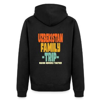 Ouzbékistan Vacances en famille - Veste à capuche bio Premium Unisexe - noir - Dos - Nico (187cm)