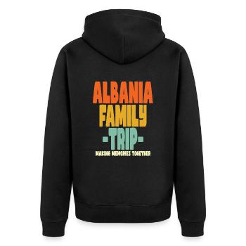 Vacances en famille en Albanie - Veste à capuche bio Premium Unisexe - noir - Dos - Nico (187cm)