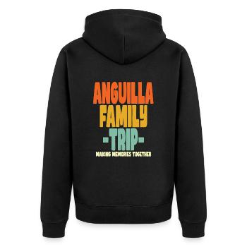 Anguilla Family Trip Vacations - Unisex Premium Organic Zip Hoodie - black - Back - Nico (187cm)