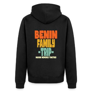 Vacances en famille au Bénin - Veste à capuche bio Premium Unisexe - noir - Dos - Nico (187cm)
