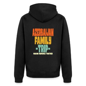 Azerbaijan Family Trip Urlaub - Unisex Premium Bio Zip Hoodie - Schwarz - Hinten - Nico (187cm)