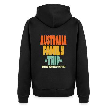 Australia Family Trip Holidays - Unisex Premium Organic Zip Hoodie - black - Back - Nico (187cm)