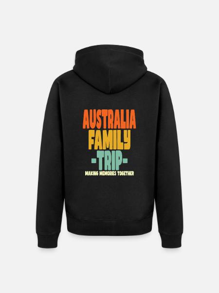 Australia Family Trip Holidays - Unisex Premium Organic Zip Hoodie - black
