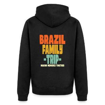Brésil Vacances en famille - Veste à capuche bio Premium Unisexe - noir - Dos - Nico (187cm)