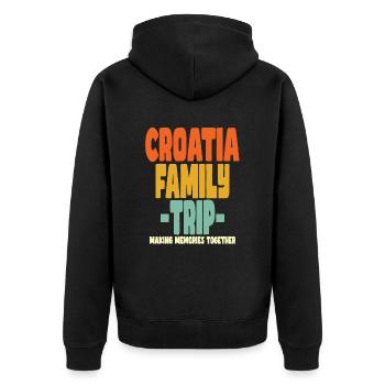 Croatie Vacances en famille - Veste à capuche bio Premium Unisexe - noir - Dos - Nico (187cm)