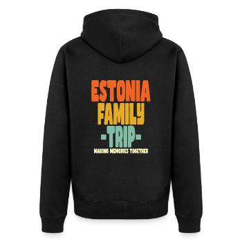 Estonia Family Trip Urlaub - Unisex Premium Bio Zip Hoodie - Schwarz - Hinten - Nico (187cm)