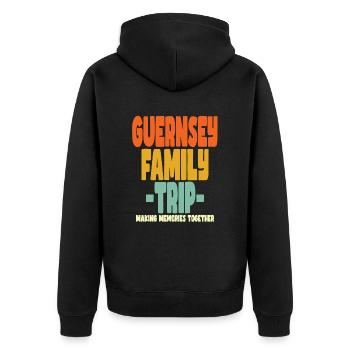 Guernsey Family Trip Holidays - Unisex Premium Organic Zip Hoodie - black - Back - Nico (187cm)