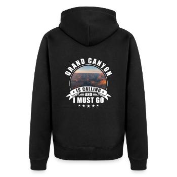 Grand canyon Souvenir Grand canyon Calls - Unisex Premium Organic Zip Hoodie - black - Back - Nico (187cm)