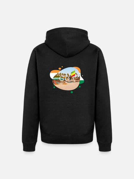 Goa Inde Souvenir - Veste à capuche bio Premium Unisexe - noir