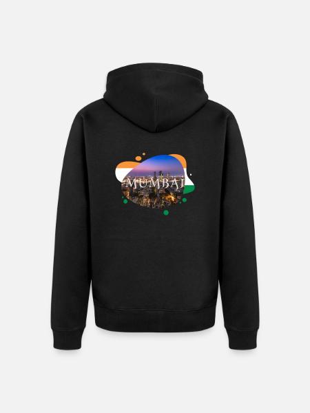 Mumbai India Souvenir - Unisex Premium Organic Zip Hoodie - black