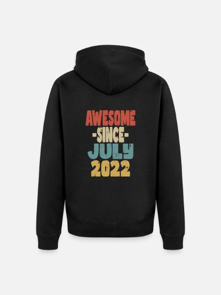 2022 July Birthday Retro - Unisex Premium Organic Zip Hoodie - black