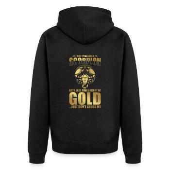 Skorpion Sternzeichen Astrologie Horoskop Skorpion - Unisex Premium Bio Zip Hoodie - Schwarz - Hinten - Nico (187cm)