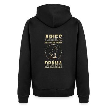 Aries Zodiac Sign Astrology Horoscope Aries - Unisex Premium Organic Zip Hoodie - black - Back - Nico (187cm)